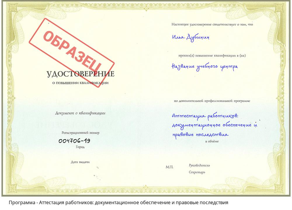 Аттестация работников: документационное обеспечение и правовые последствия Саяногорск